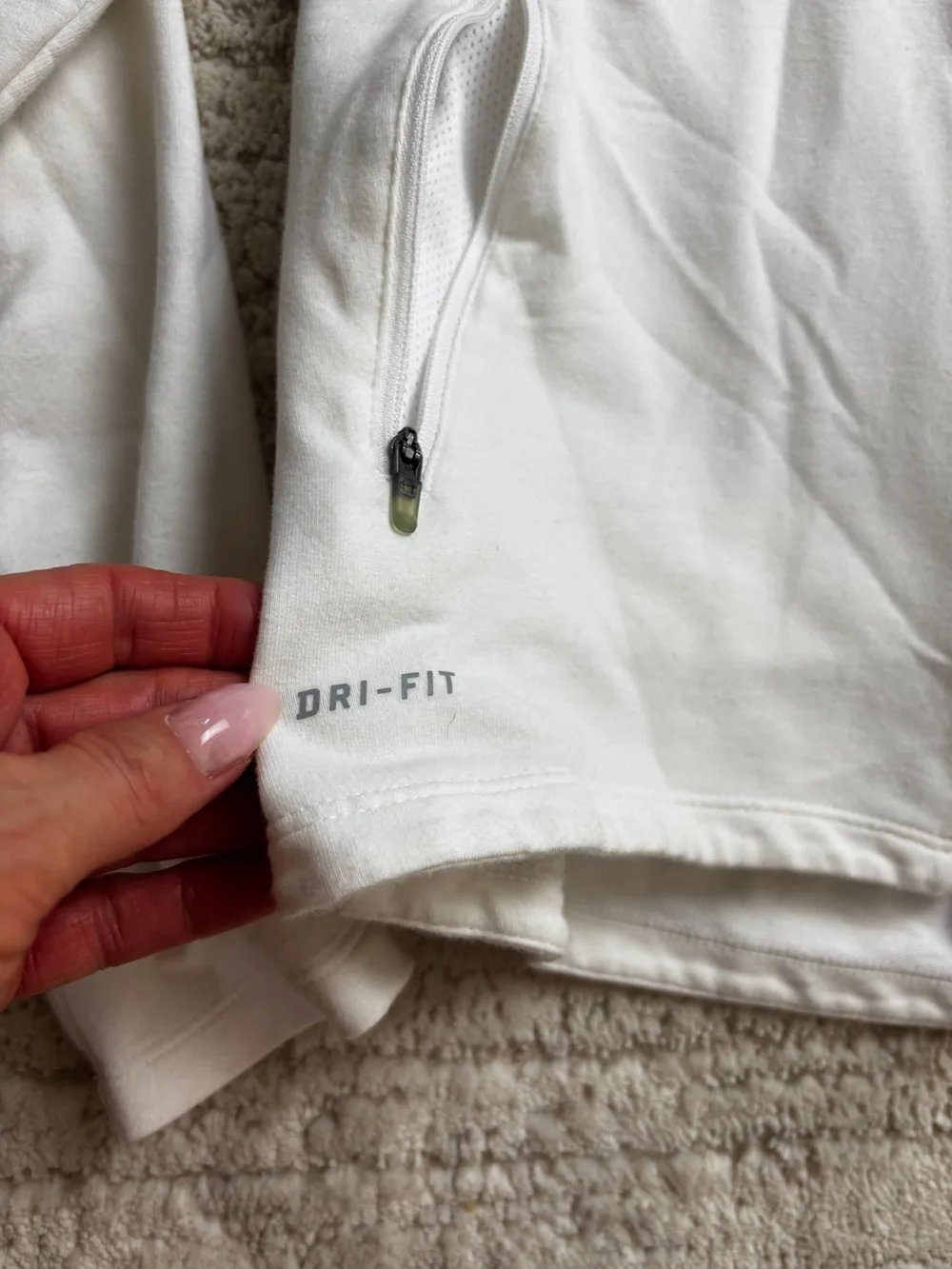 Nike Dri-Fit Running Hoodie Jacket Navy White Striped Size S